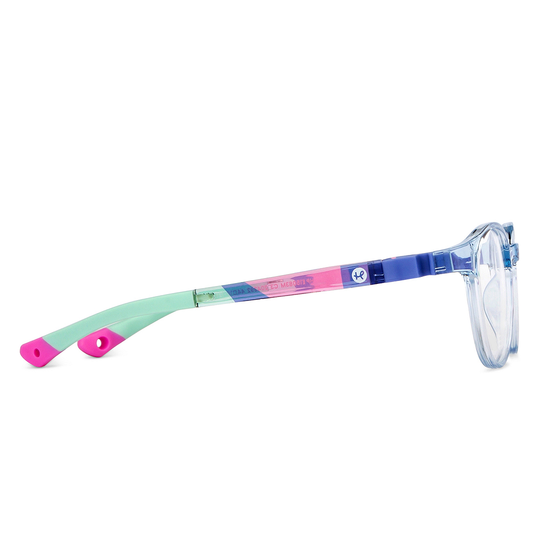 Hooper Blue Transparent Full Rim Round left side