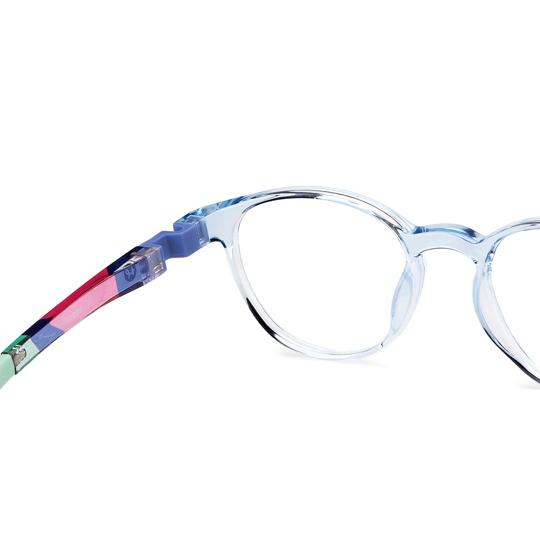 Hooper Blue Transparent Full Rim Round right side