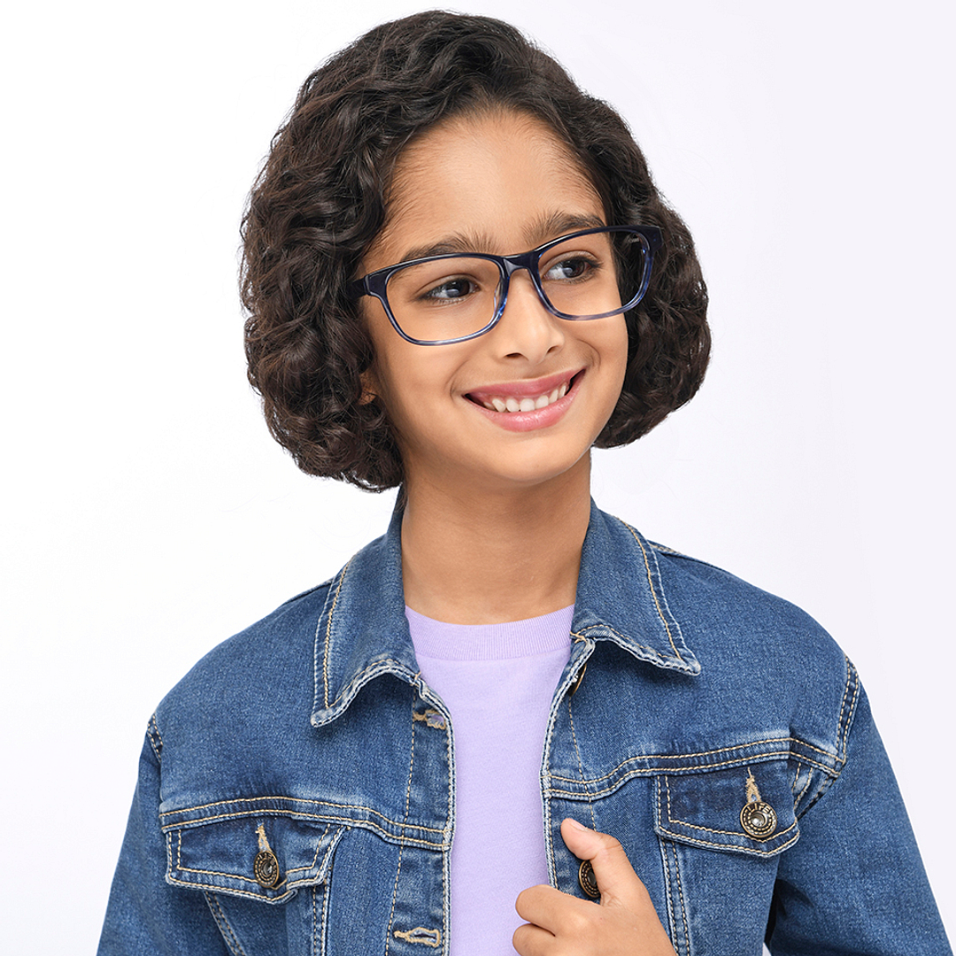 Hooper Online Navy Blue Transparent Full Rim Round right side