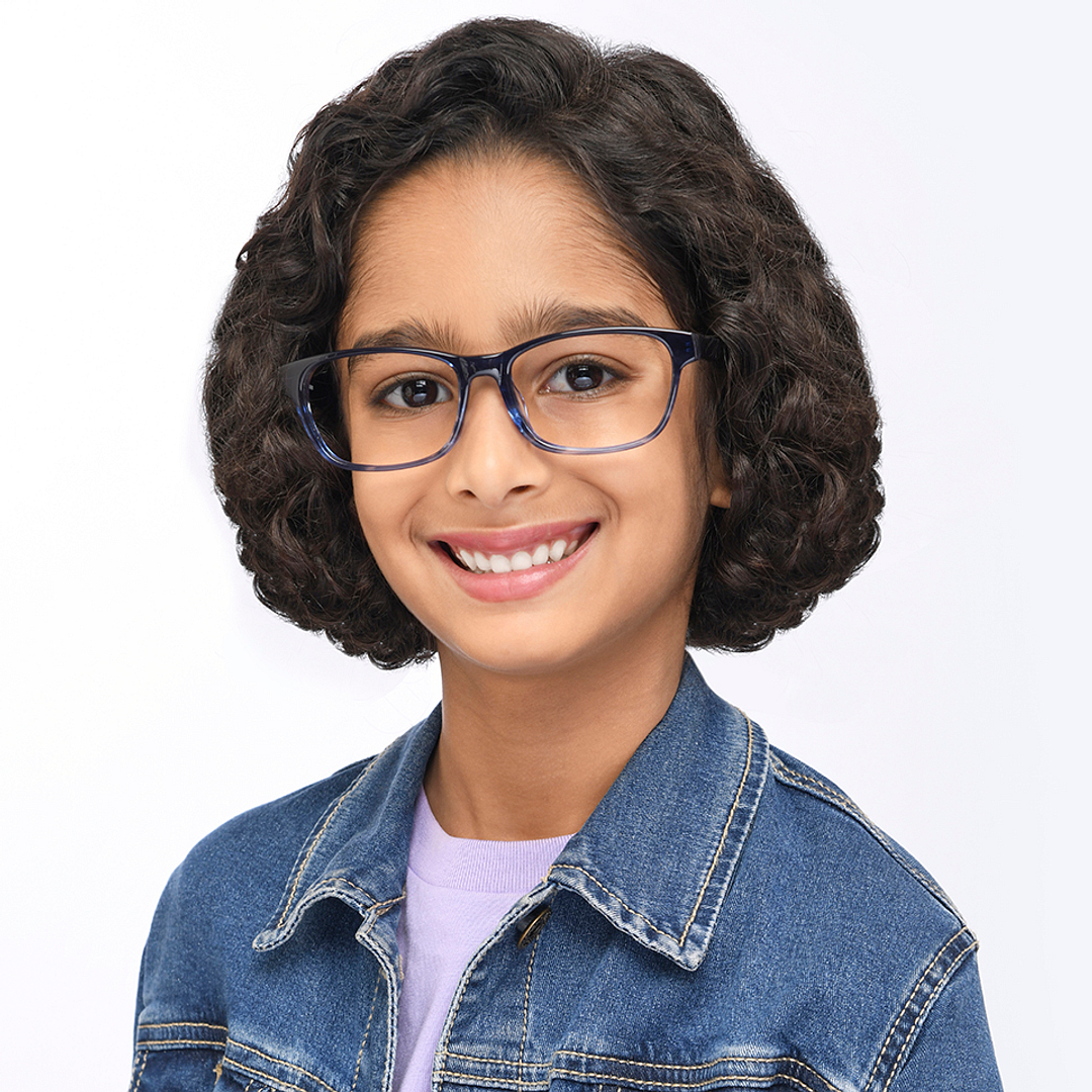 Hooper Online Navy Blue Transparent Full Rim Round left side