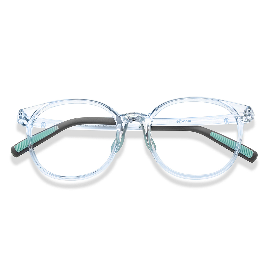 Hooper Blue Transparent Full Rim Square left side