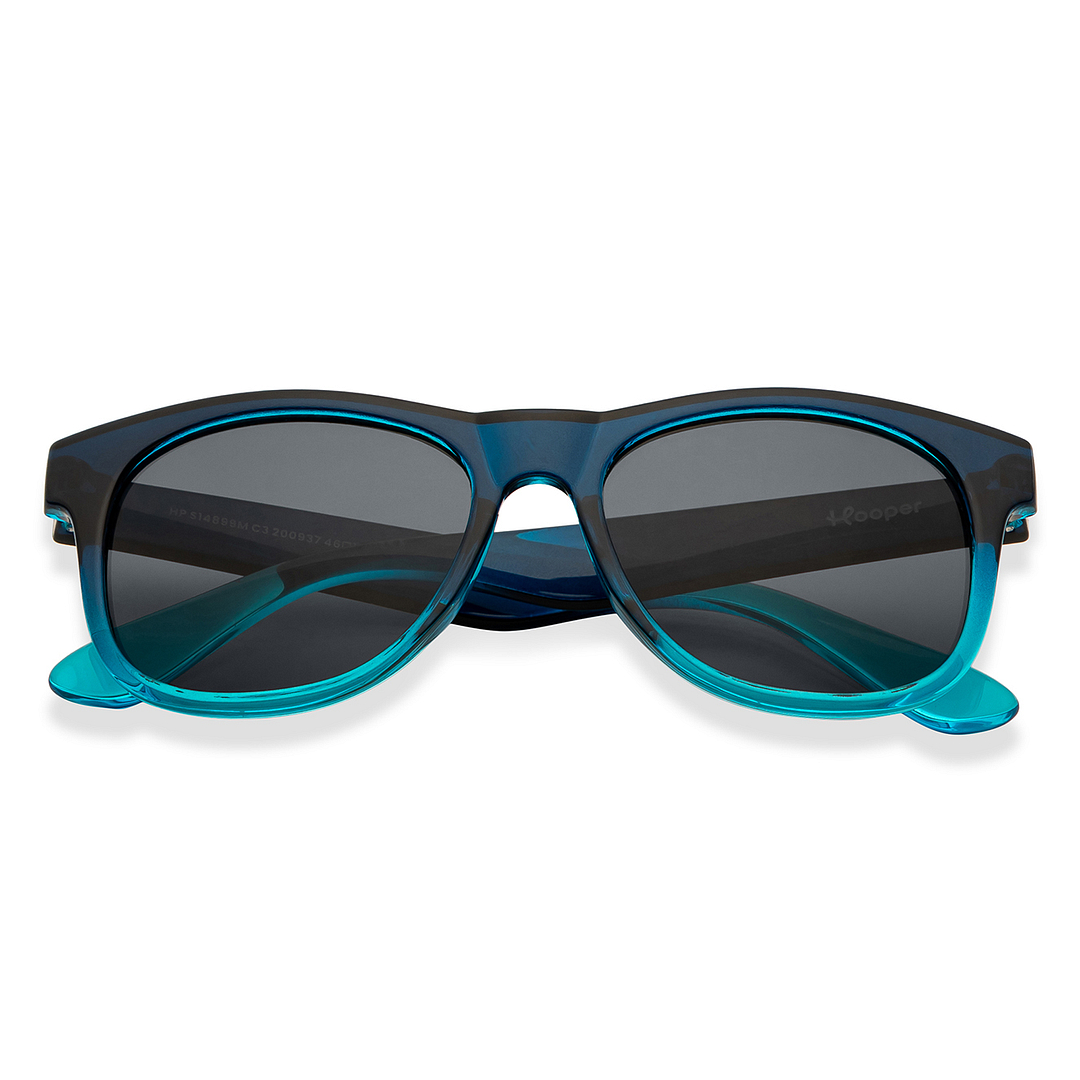 Hooper Blue Transparent Full Rim Square left side