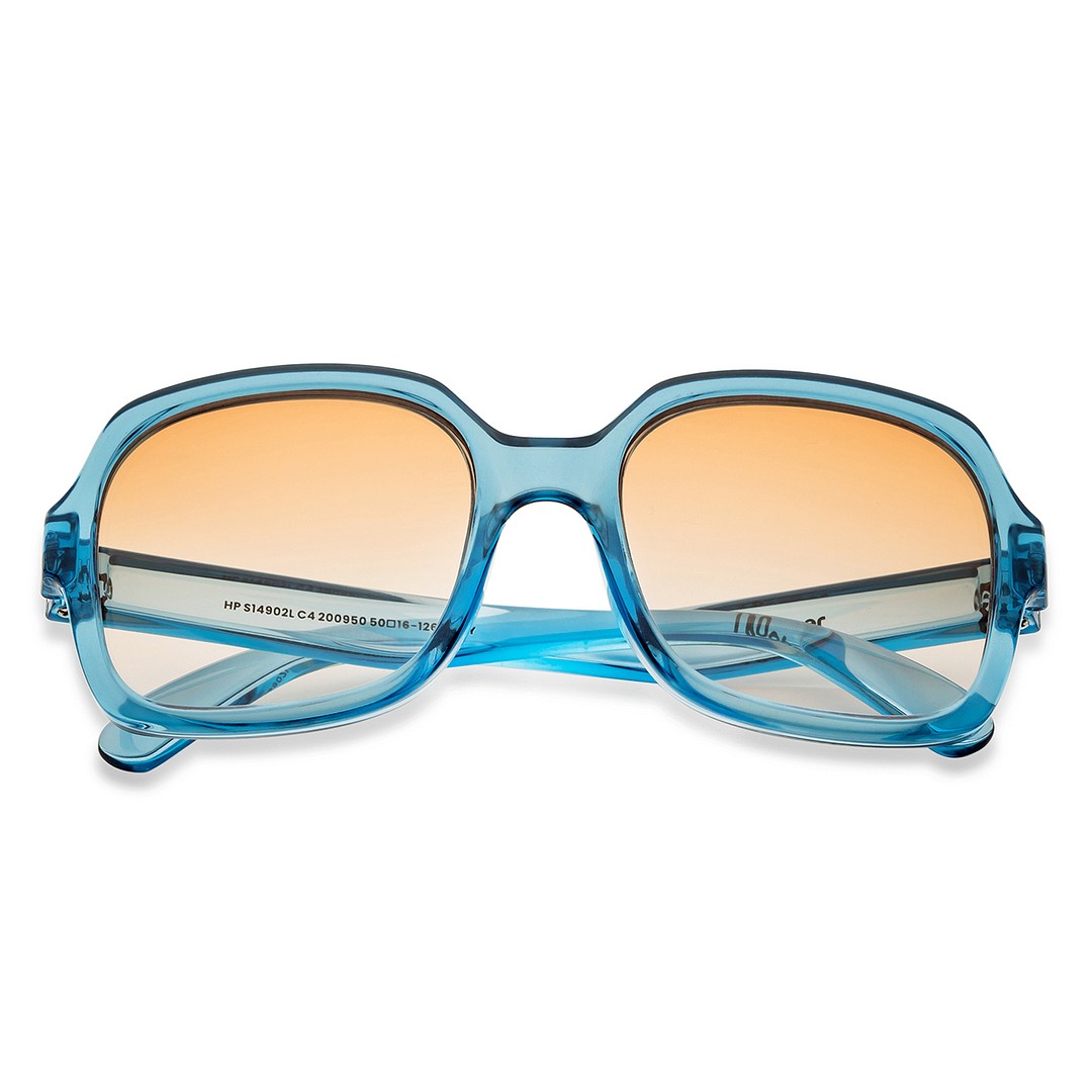 Hooper Blue Transparent Full Rim Square left side