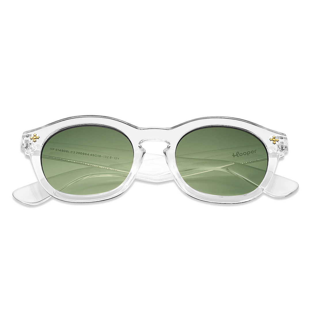 Hooper Crystal Transparent Full Rim Round left side