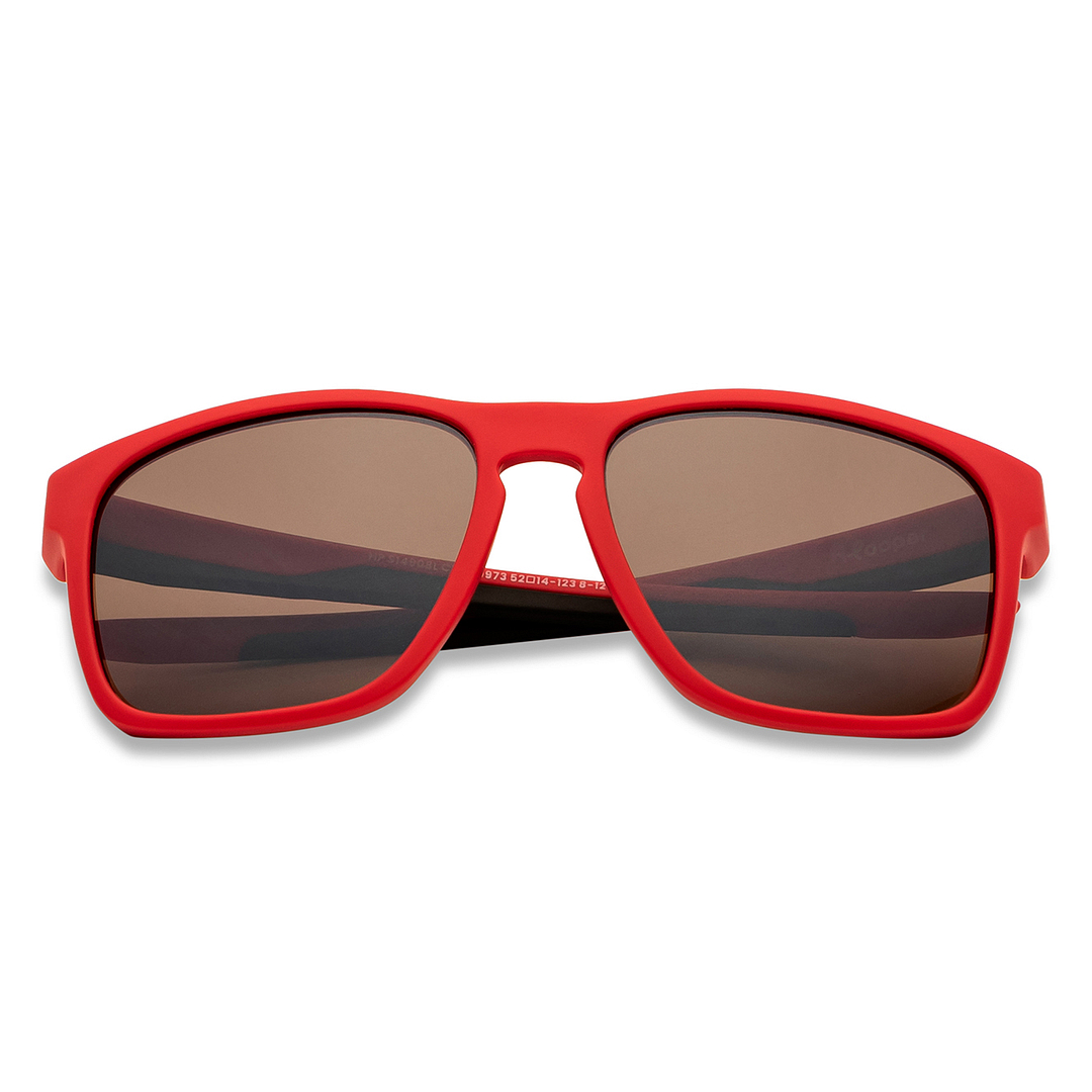 Hooper Red Full Rim Square left side