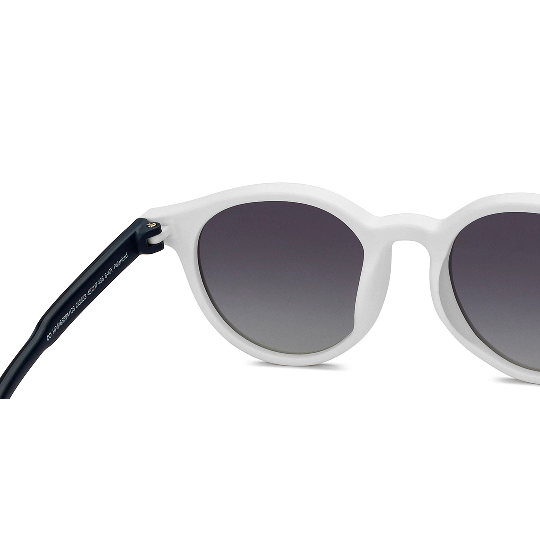 Hooper White Full Rim Round left side