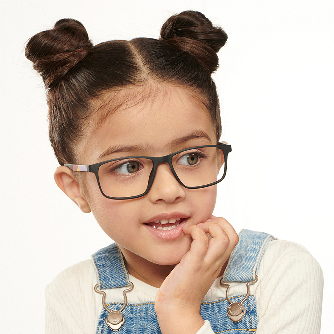 Hooper Screen Glasses Kids Glasses: Black Black Red Yellow Full Rim Rectangle Kids 5-8 Yrs Hooper Digi Hooper HP D10088M-C2 right side
