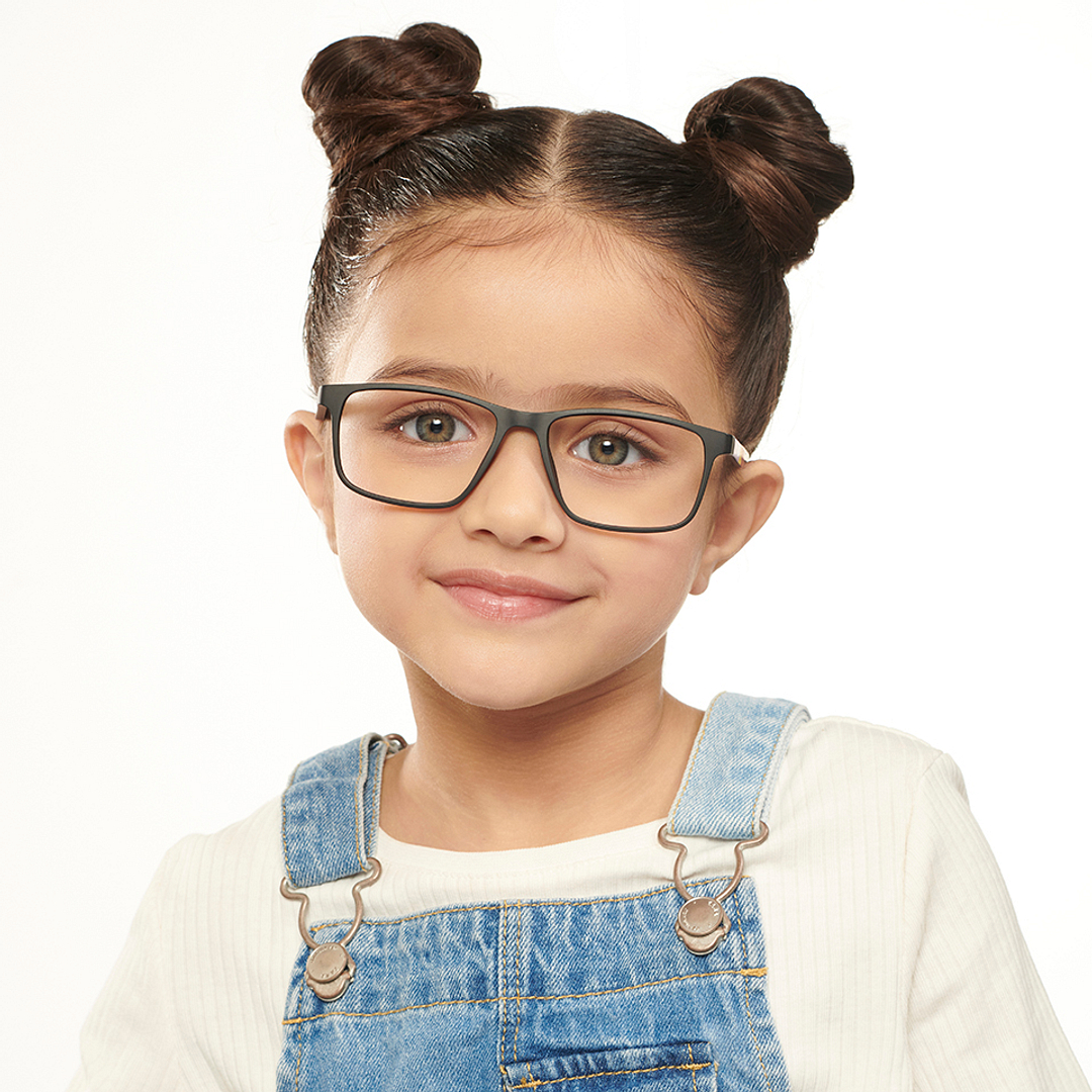 Hooper Screen Glasses Kids Glasses: Black Black Red Yellow Full Rim Rectangle Kids 5-8 Yrs Hooper Digi Hooper HP D10088M-C2 left side