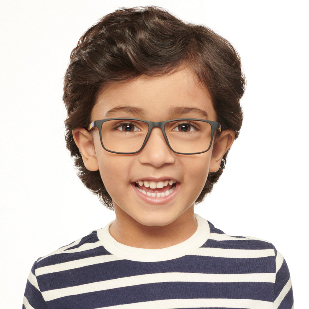 Hooper Screen Glasses Kids Glasses: Black Black Red Yellow Full Rim Rectangle Kids 5-8 Yrs Hooper Digi Hooper HP D10088M-C2 right side