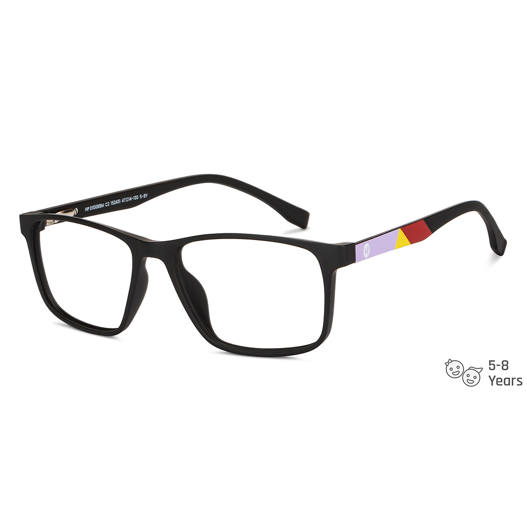Hooper Screen Glasses Kids Glasses: Black Black Red Yellow Full Rim Rectangle Kids 5-8 Yrs Hooper Digi Hooper HP D10088M-C2 right side