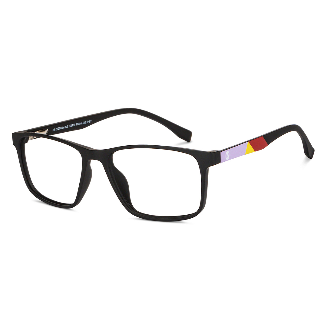 Hooper Screen Glasses Kids Glasses: Black Black Red Yellow Full Rim Rectangle Kids 5-8 Yrs Hooper Digi Hooper HP D10088M-C2 right side