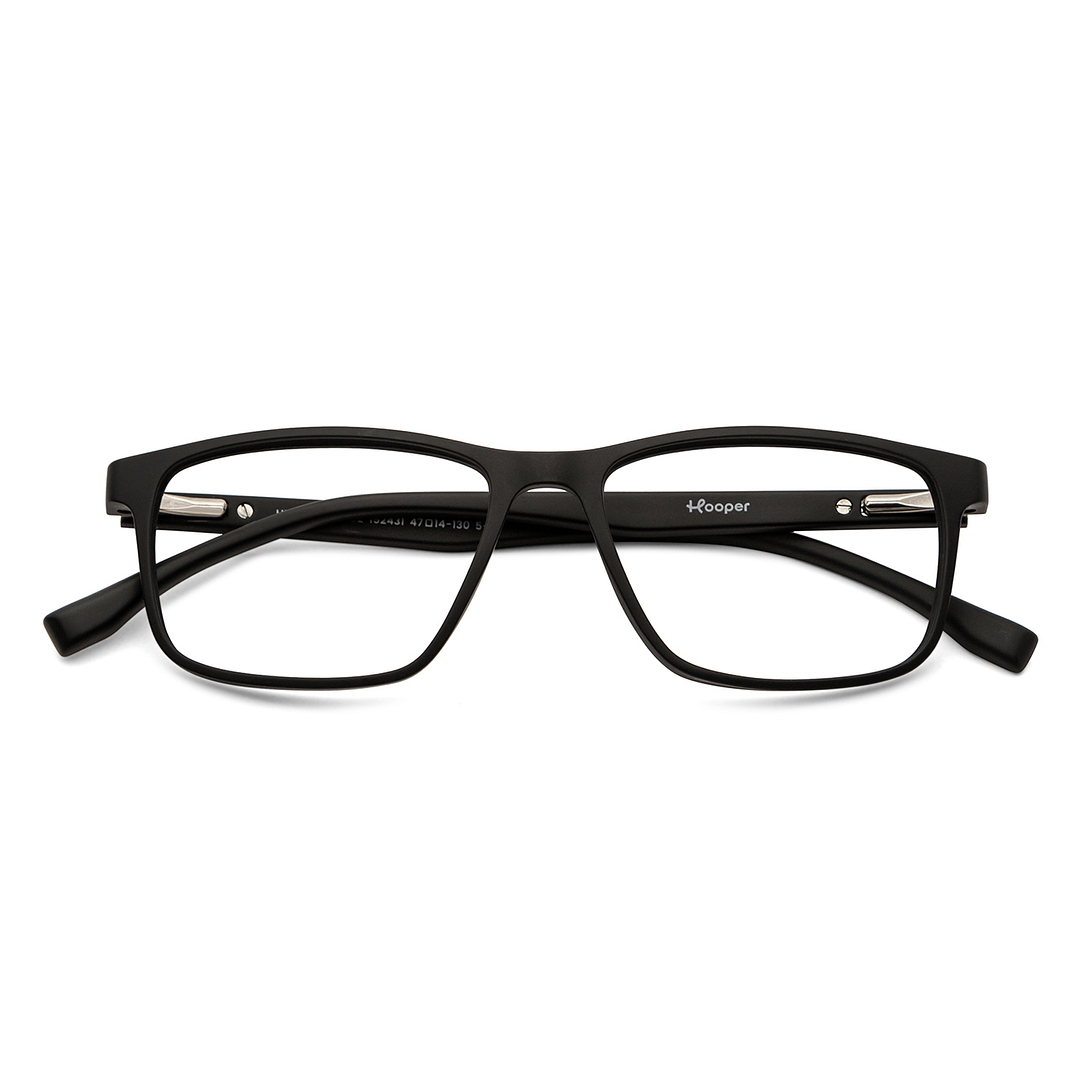 Hooper Screen Glasses Kids Glasses: Black Black Red Yellow Full Rim Rectangle Kids 5-8 Yrs Hooper Digi Hooper HP D10088M-C2 left side