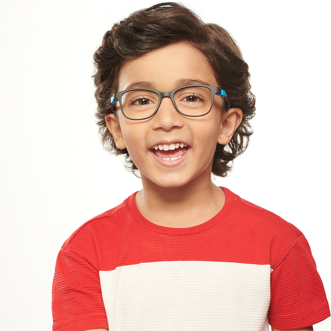Hooper Screen Glasses Kids Glasses: Black Blue Full Rim Rectangle Kids 5-8 yrs Computer Glasses Digi Hooper HP D10004M-C1 left side