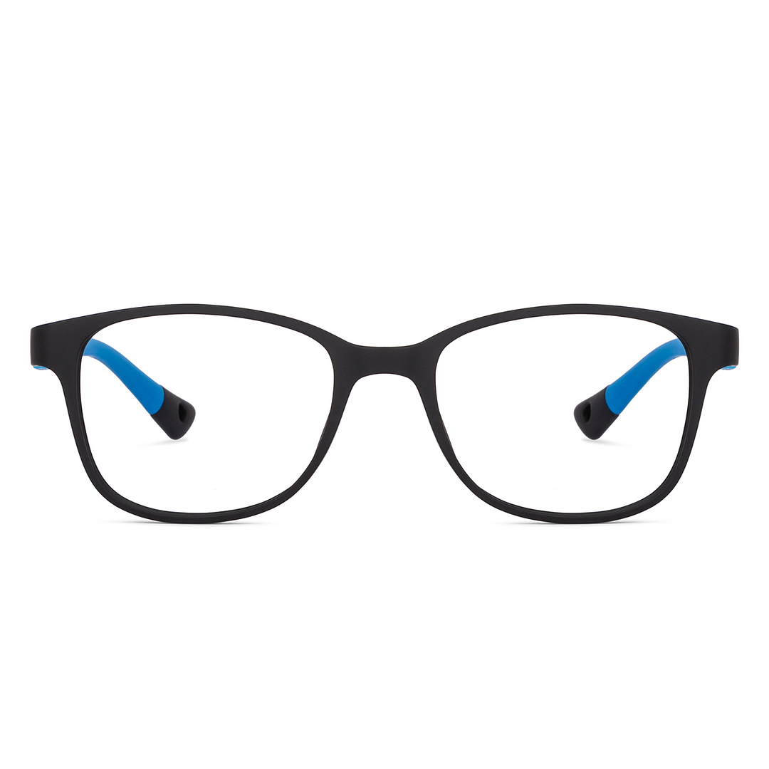 Hooper Screen Glasses Kids Glasses: Black Blue Full Rim Rectangle Kids 5-8 yrs Computer Glasses Digi Hooper HP D10004M-C1 left side