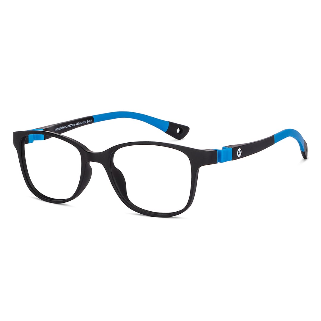 Hooper Screen Glasses Kids Glasses: Black Blue Full Rim Rectangle Kids 5-8 yrs Computer Glasses Digi Hooper HP D10004M-C1 right side
