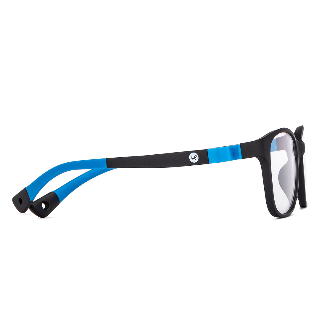 Hooper Screen Glasses Kids Glasses: Black Blue Full Rim Rectangle Kids 5-8 yrs Computer Glasses Digi Hooper HP D10004M-C1 left side