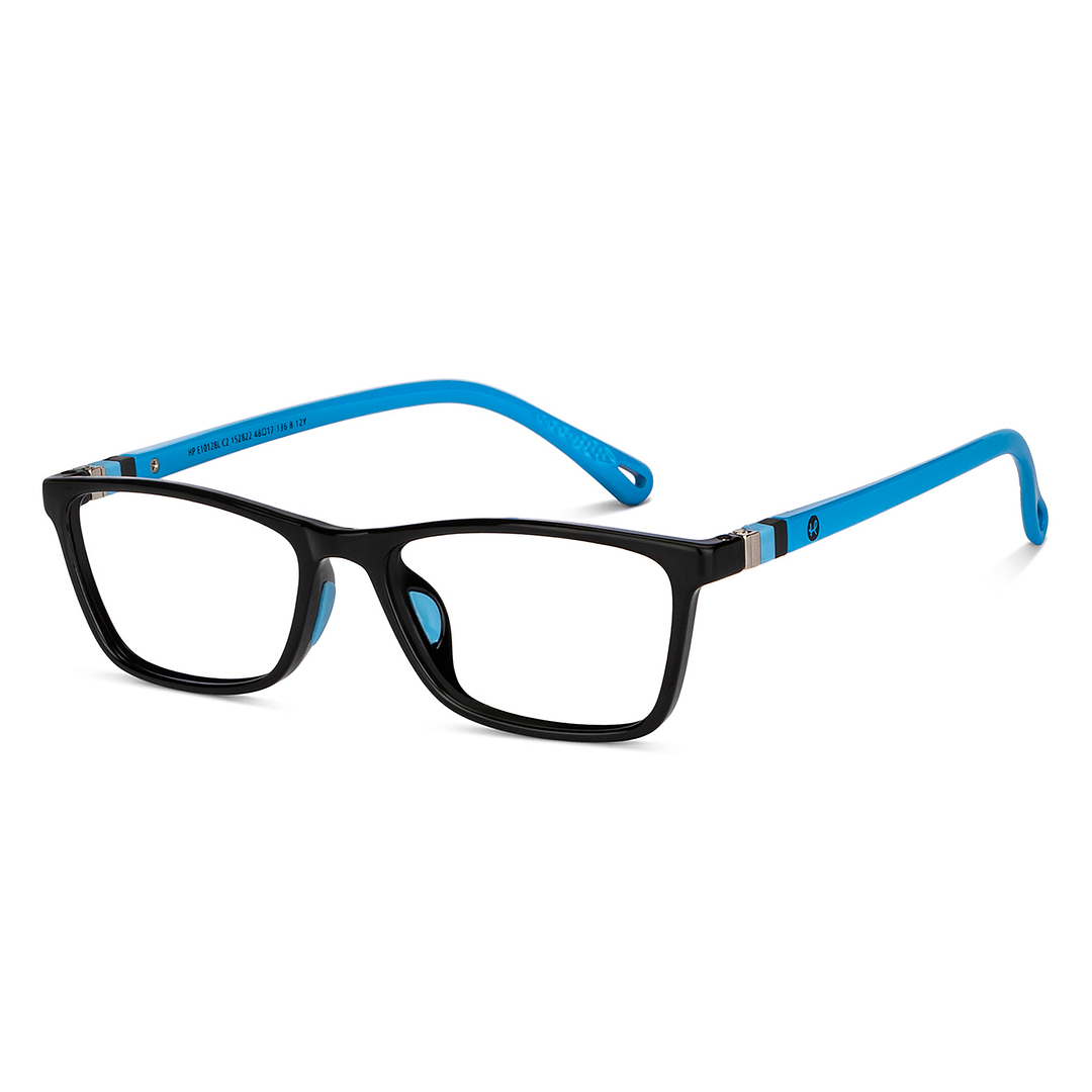 Hooper Screen Glasses Blue-Block Kids Computer Glasses: Black Blue Full Rim Rectangle Kids  8-12 yrs  Hooper TR Essentials Hooper-C2 right side