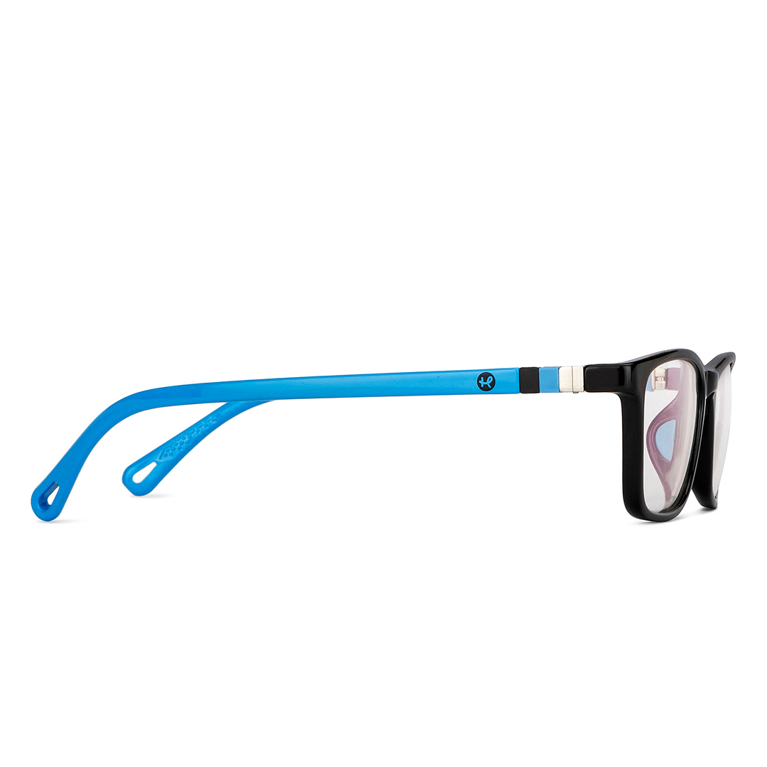 Hooper Screen Glasses Blue-Block Kids Computer Glasses: Black Blue Full Rim Rectangle Kids  8-12 yrs  Hooper TR Essentials Hooper-C2 left side