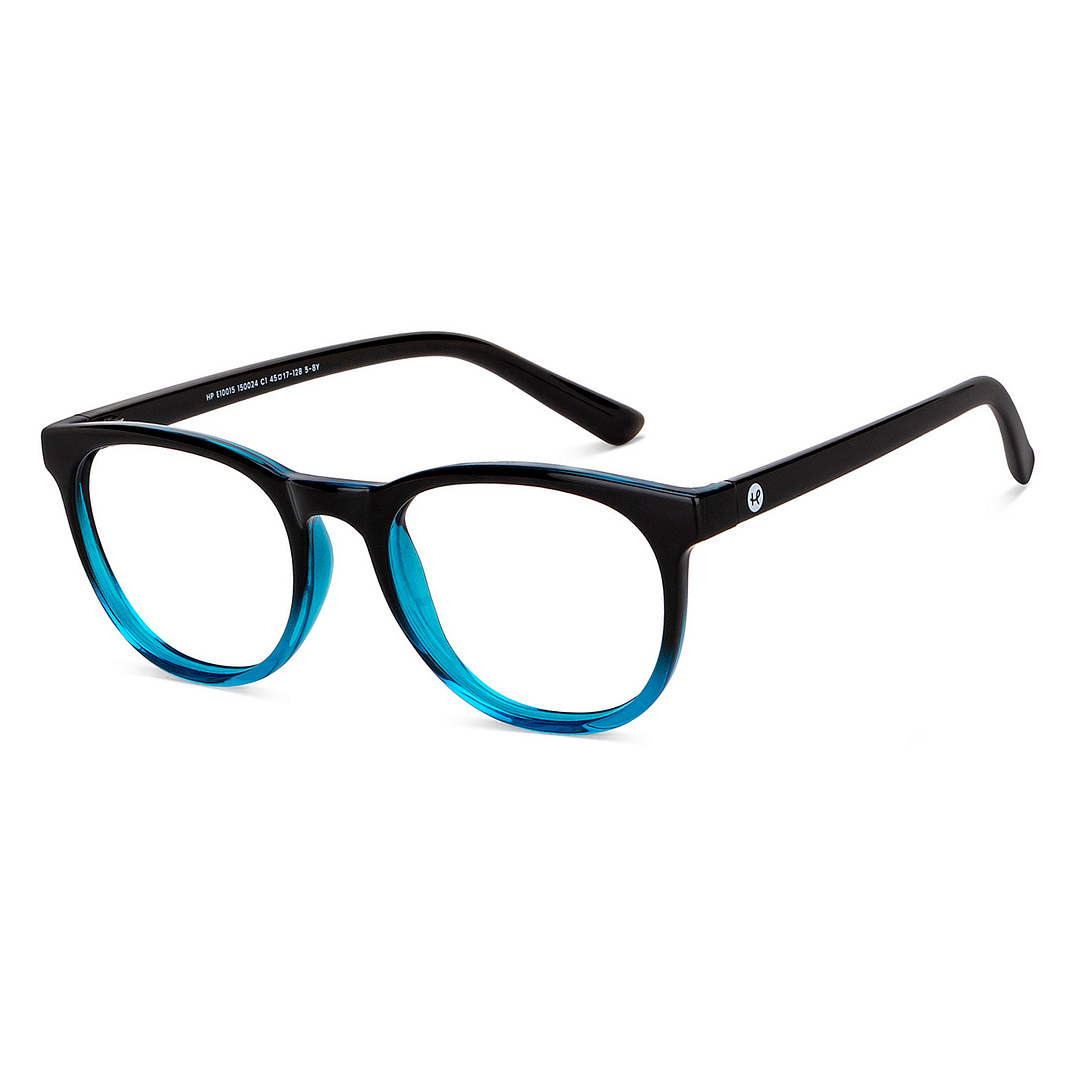 Hooper Blue Transparent Full Rim Round left side