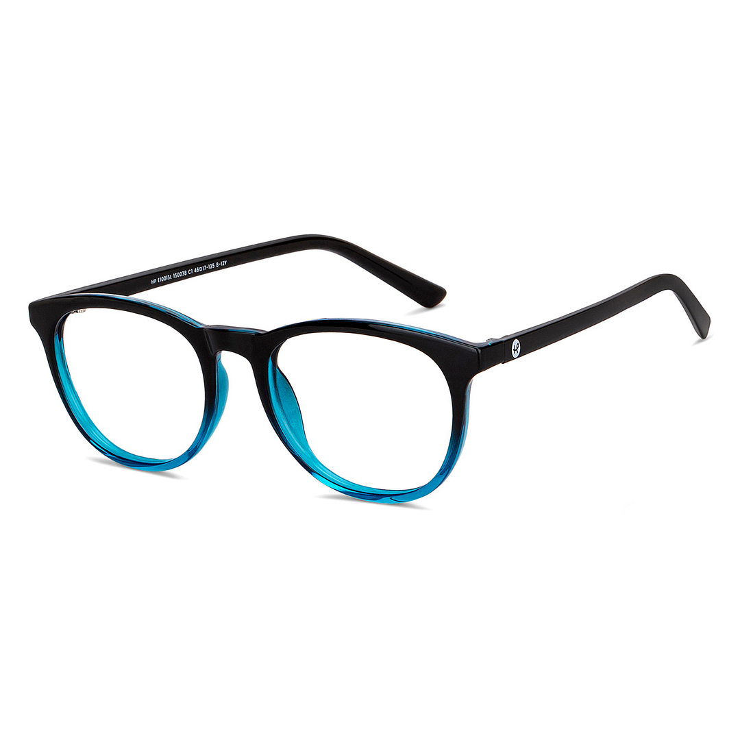 Hooper Blue Transparent Full Rim Round left side