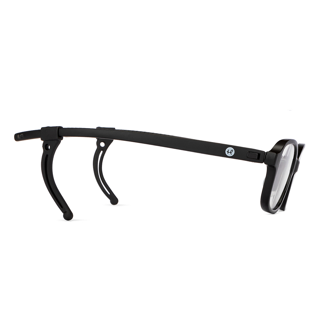 Hooper Screen Glasses Kids Glasses: Black Full Rim Rectangle Kids 5-8 Yrs Computer Glasses Digi Hooper HP D10105M-C1 left side