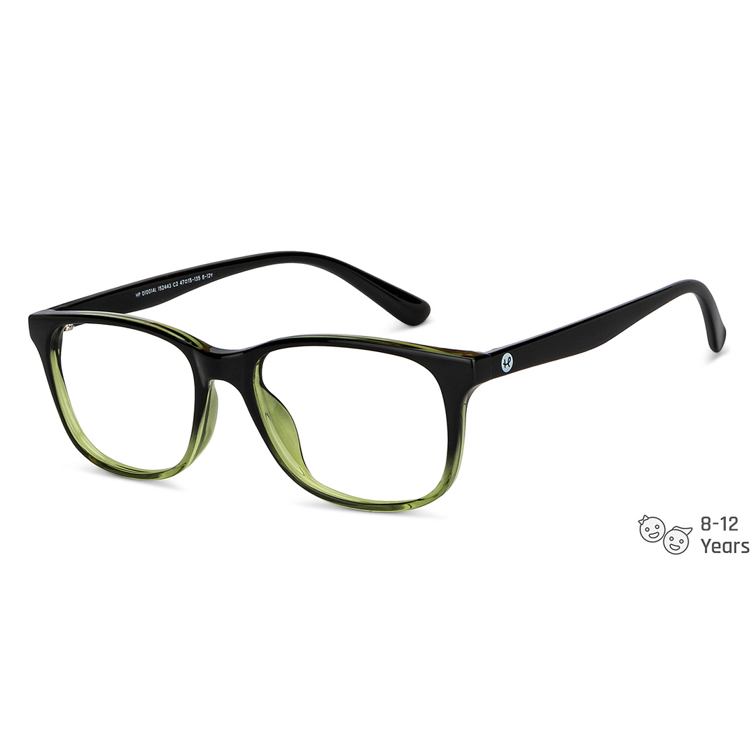 Hooper Screen Glasses Blue Block Phone  Computer Glasses: Black Green Black Full Rim Rectangle Kids 5-8 yrs Hooper HP D10014L-C2 right side