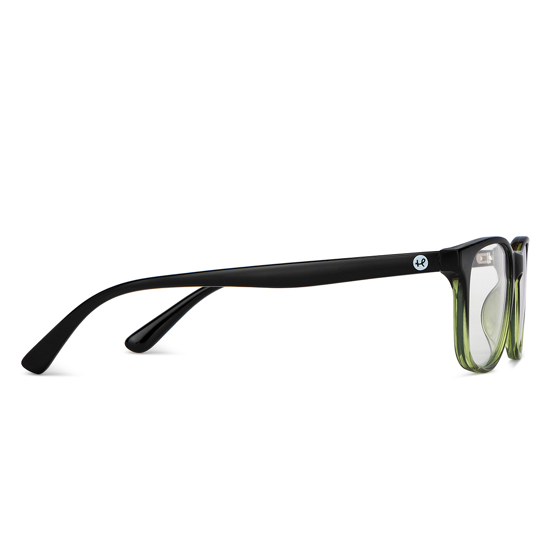 Hooper Screen Glasses Blue Block Phone  Computer Glasses: Black Green Black Full Rim Rectangle Kids 5-8 yrs Hooper HP D10014L-C2 left side