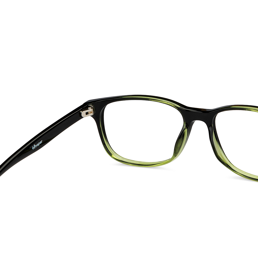 Hooper Screen Glasses Blue Block Phone  Computer Glasses: Black Green Black Full Rim Rectangle Kids 5-8 yrs Hooper HP D10014L-C2 right side