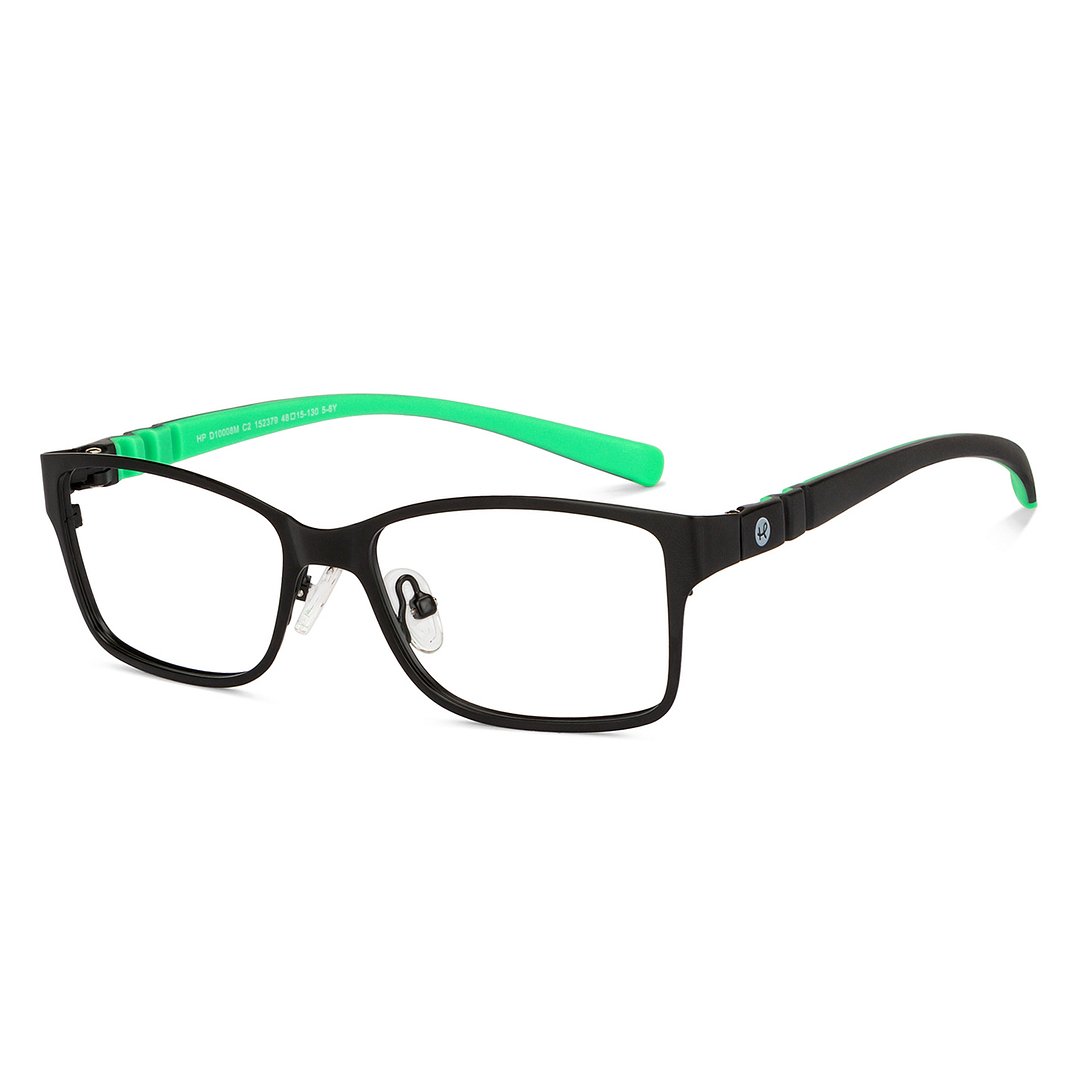 Hooper Screen Glasses Kids Glasses: Black Green Full Rim Rectangle Kids 5-8 yrs Hooper Digi Hooper HP D10008M-C2 right side