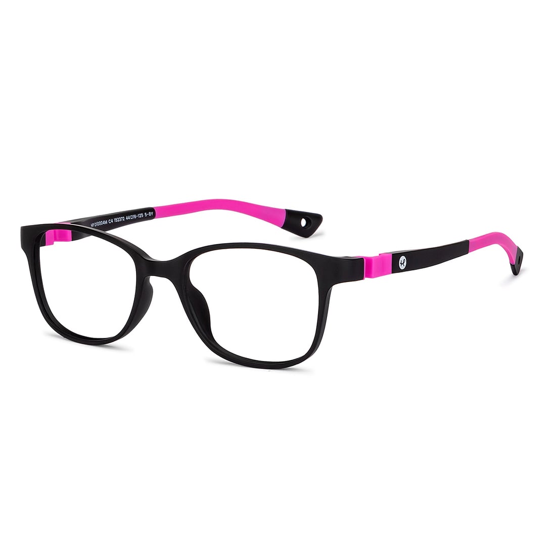 Hooper Screen Glasses Kids Glasses: Black Pink Full Rim Rectangle Kids 5-8 yrs Computer Glasses Digi Hooper HP D10004M-C4 right side