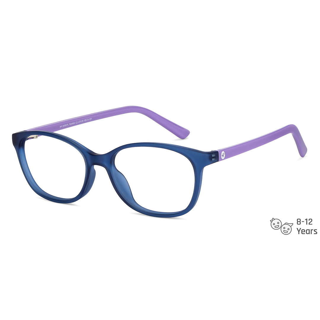 Hooper Screen Glasses Blue Block Phone Computer Glasses: Blue Purple Full Rim Rectangle Kids 5-8 Yrs Hooper HP D10017L-C2 right side