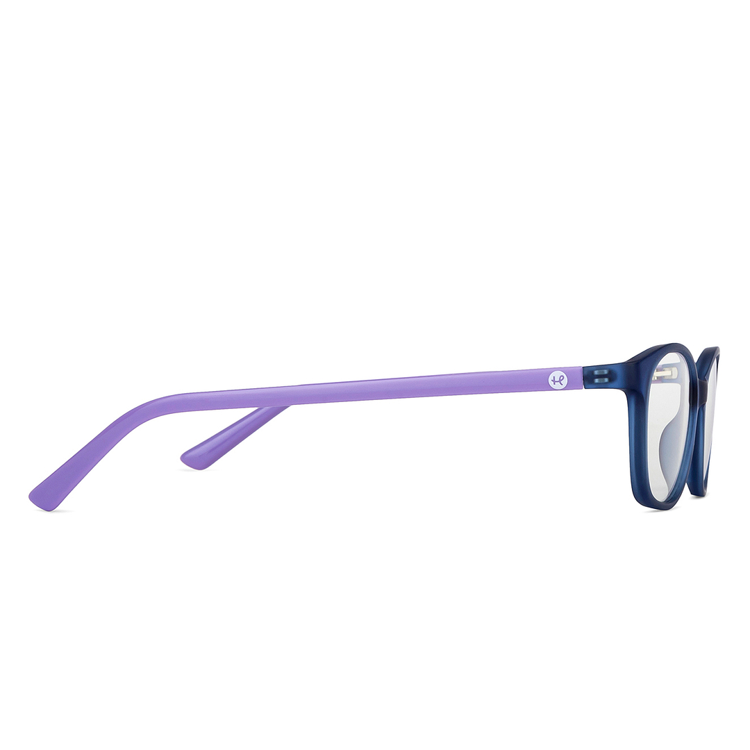 Hooper Screen Glasses Blue Block Phone Computer Glasses: Blue Purple Full Rim Rectangle Kids 5-8 Yrs Hooper HP D10017L-C2 left side