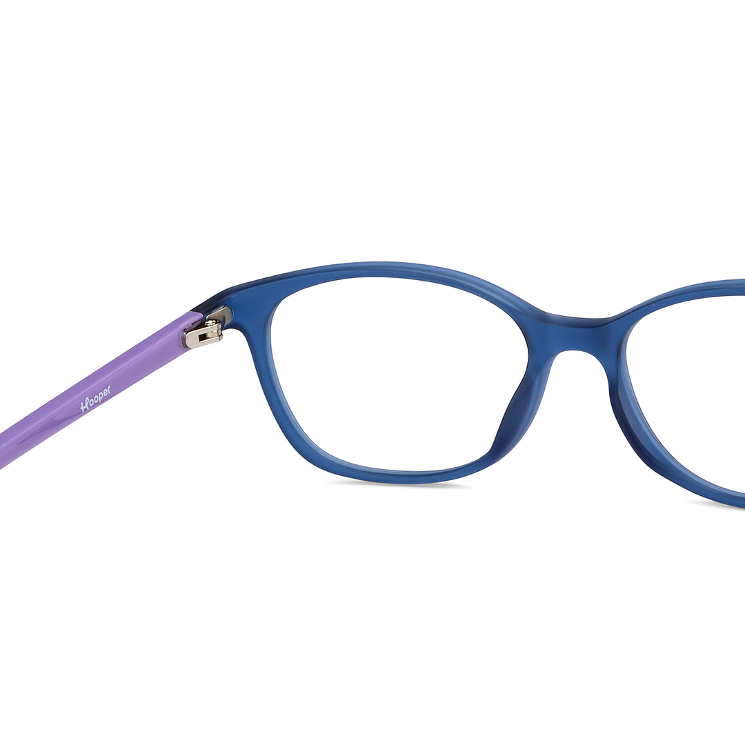 Hooper Screen Glasses Blue Block Phone Computer Glasses: Blue Purple Full Rim Rectangle Kids 5-8 Yrs Hooper HP D10017L-C2 right side