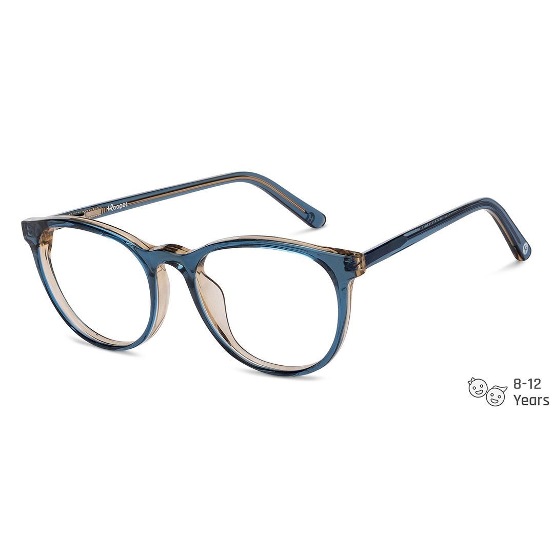 Hooper Blue Transparent Full Rim Round left side