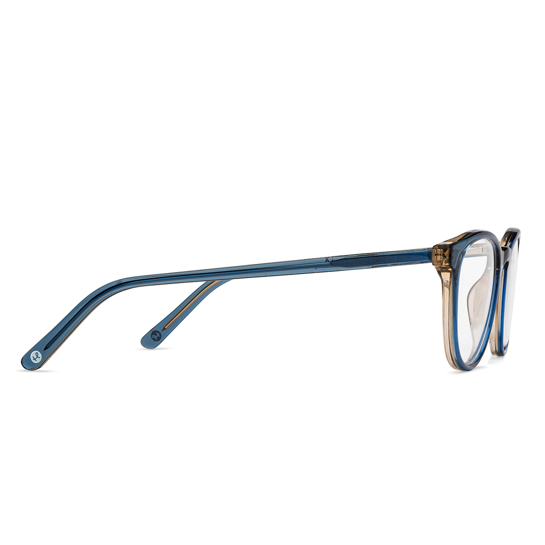 Hooper Blue Transparent Full Rim Round left side