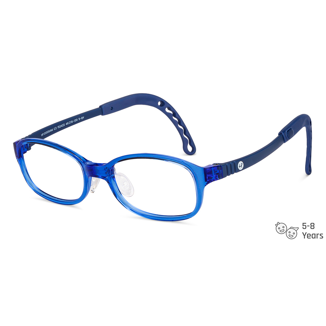 Hooper Screen Glasses Kids Glasses: Blue Transparent Full Rim Rectangle Kids 5-8 Yrs Hooper Digi Hooper HP D10064M-C2 right side
