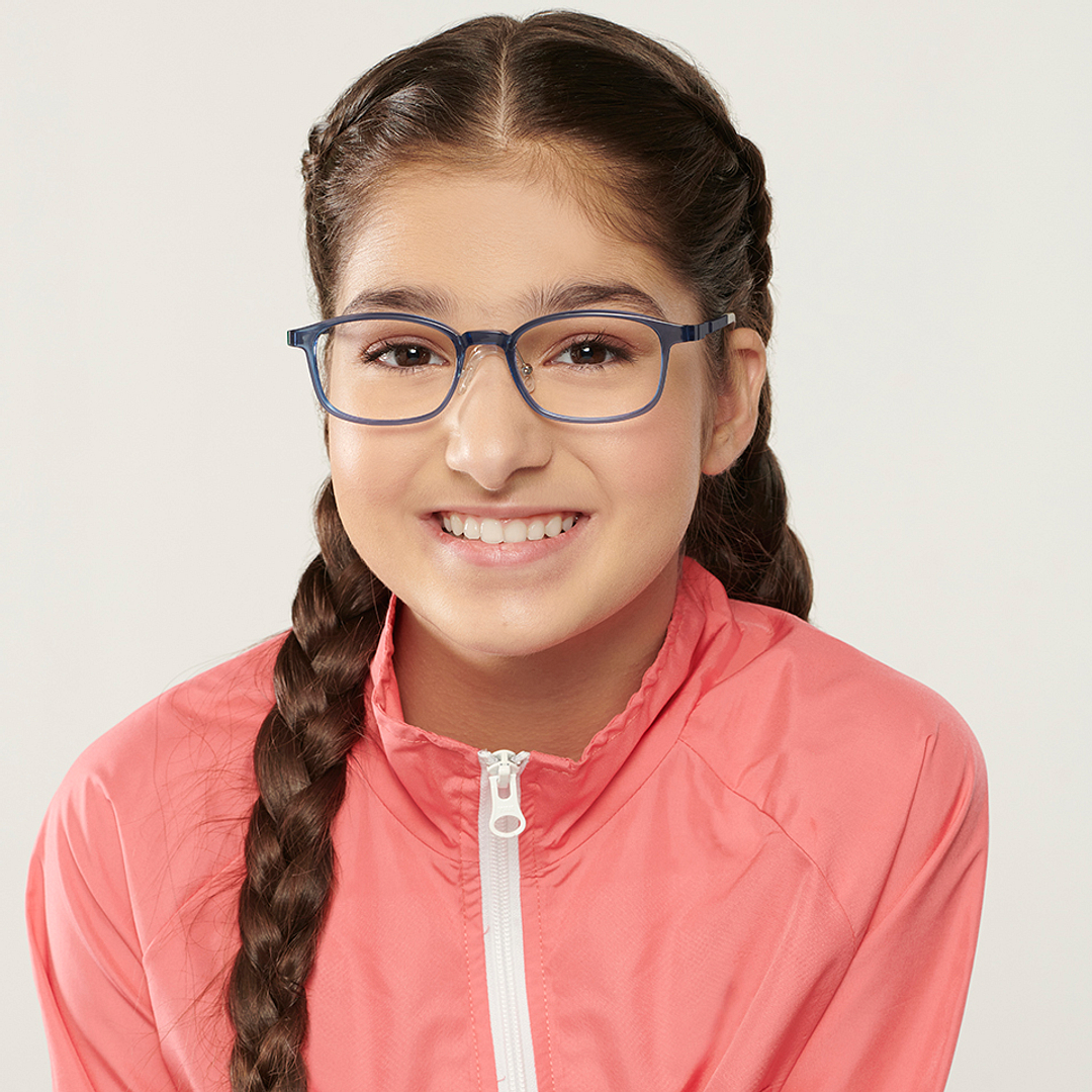 Hooper Online Blue Transparent Full Rim Rectangle left side