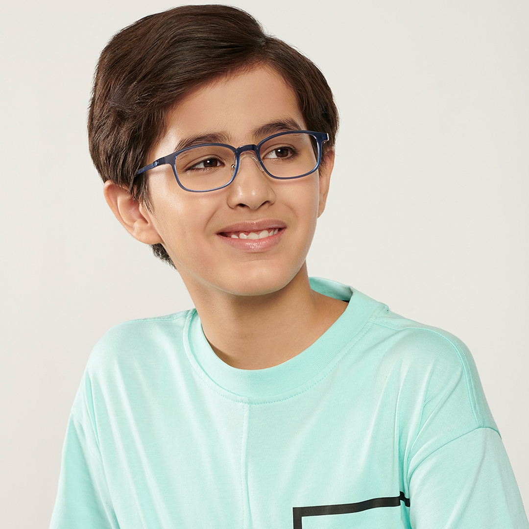 Hooper Online Blue Transparent Full Rim Rectangle left side