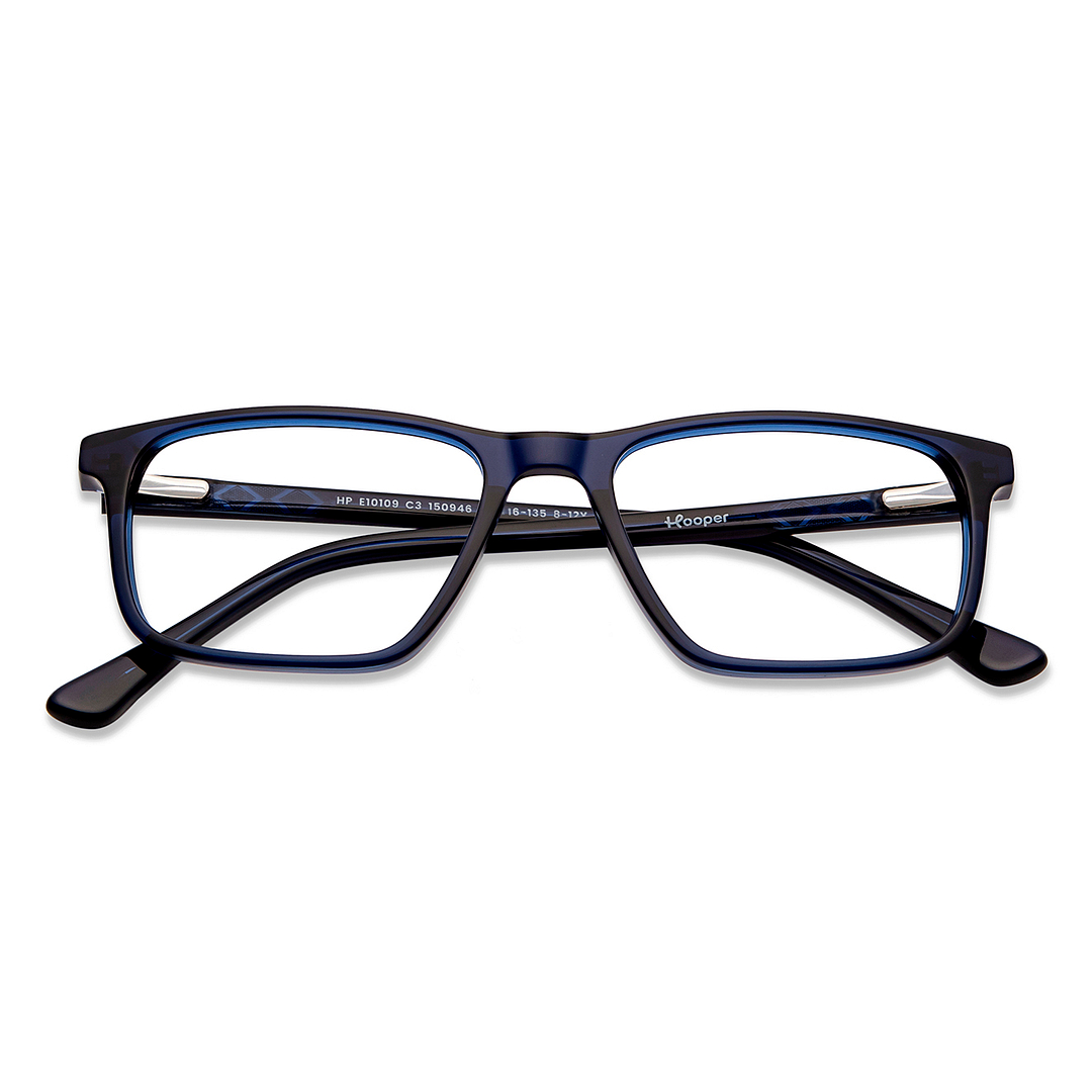 Hooper Online Blue Transparent Full Rim Rectangle left side