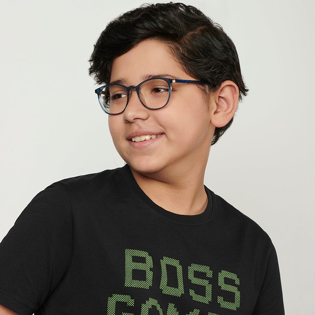 Hooper Online Blue Transparent Full Rim Round left side