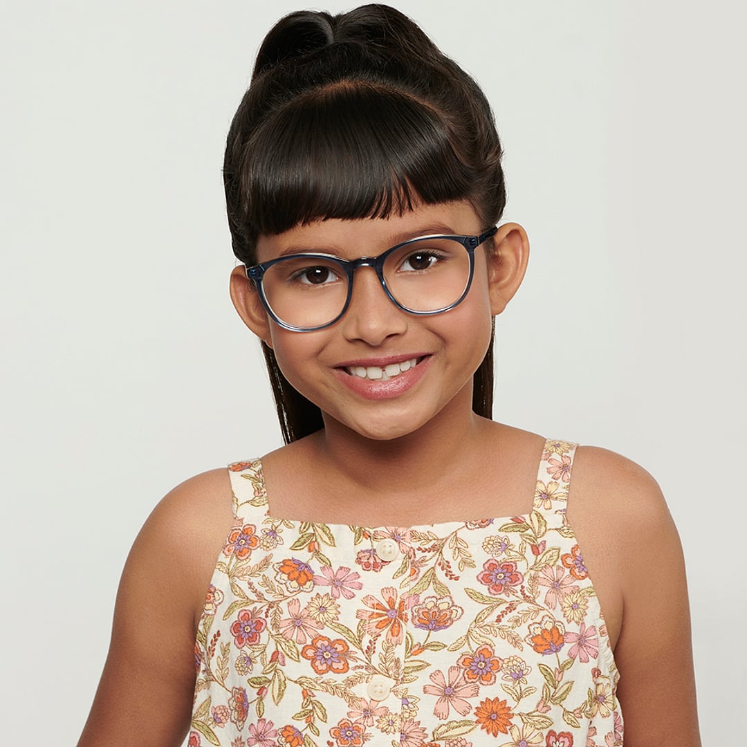 Hooper Online Blue Transparent Full Rim Round left side