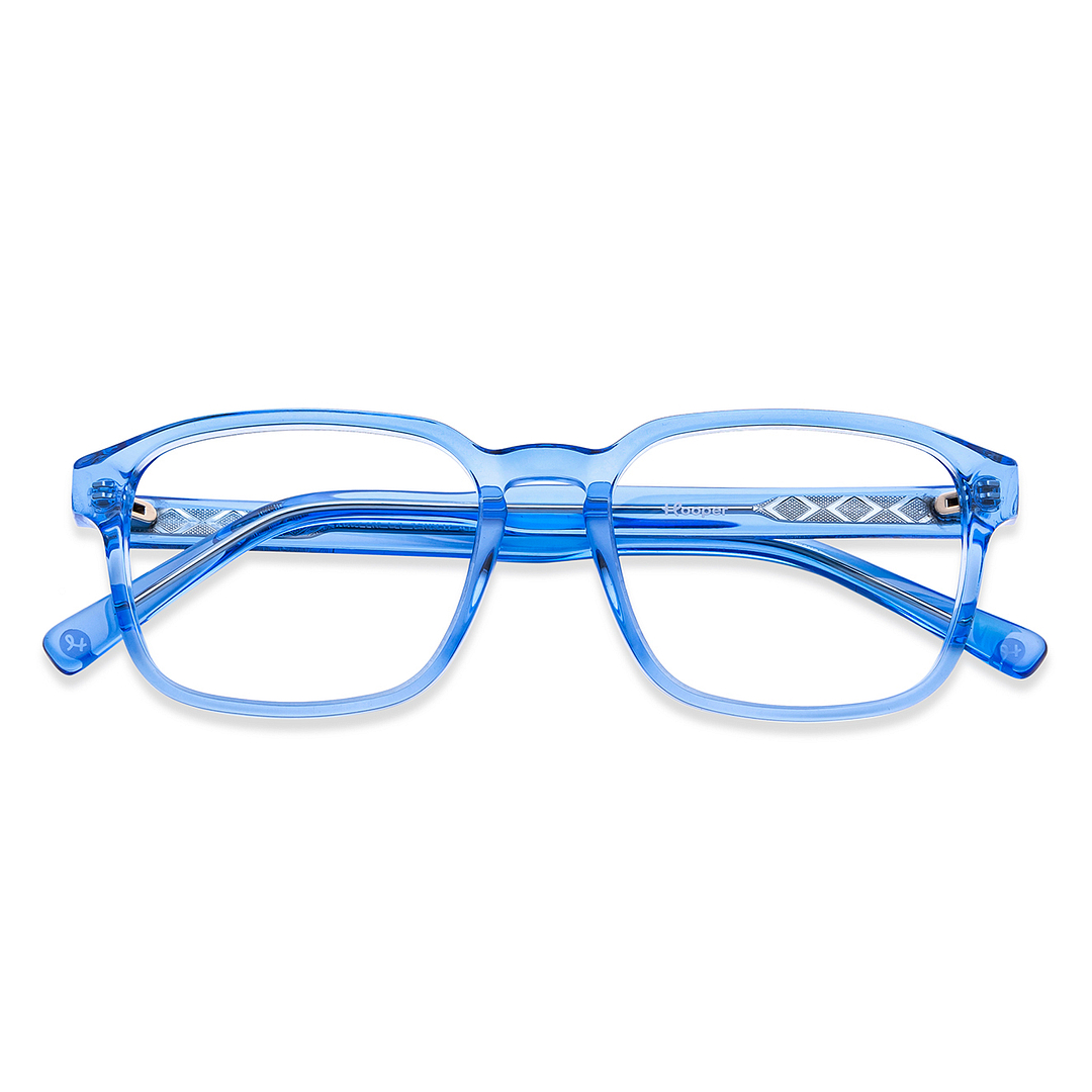 Hooper Online Blue Transparent Full Rim Rectangle left side