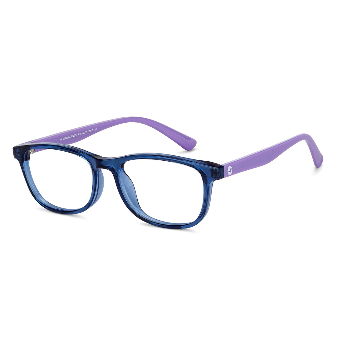 Hooper Screen Glasses Blue Block Phone  Computer Glasses: Blue Transparent Purple Full Rim Rectangle Kids 5-8 yrs Hooper HP D10016M-C2 right side
