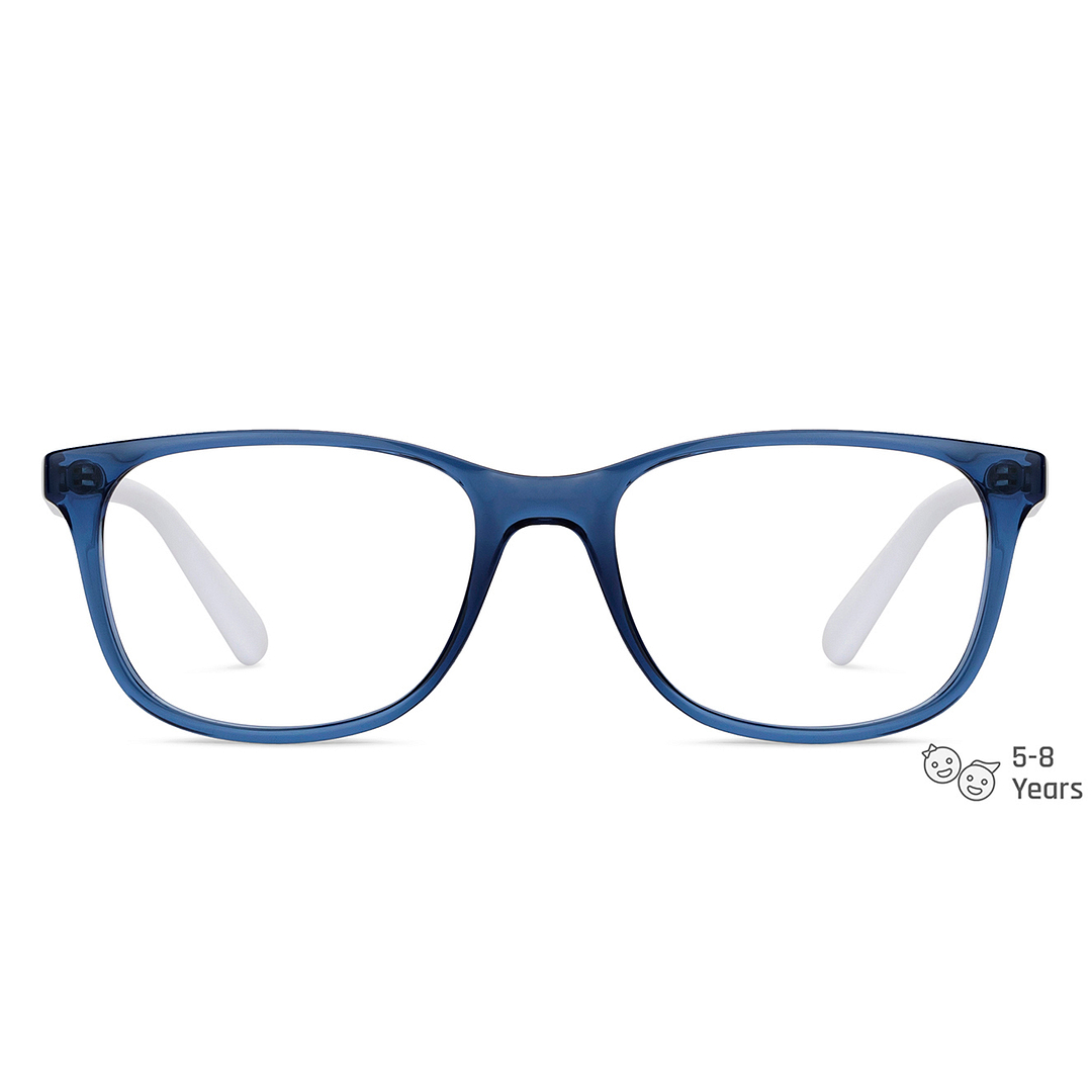 Hooper Screen Glasses Blue Block Phone  Computer Glasses: Blue Transparent White Full Rim Rectangle Kids 2-5 yrs Hooper Digi Hooper HP D10014M-C2 left side