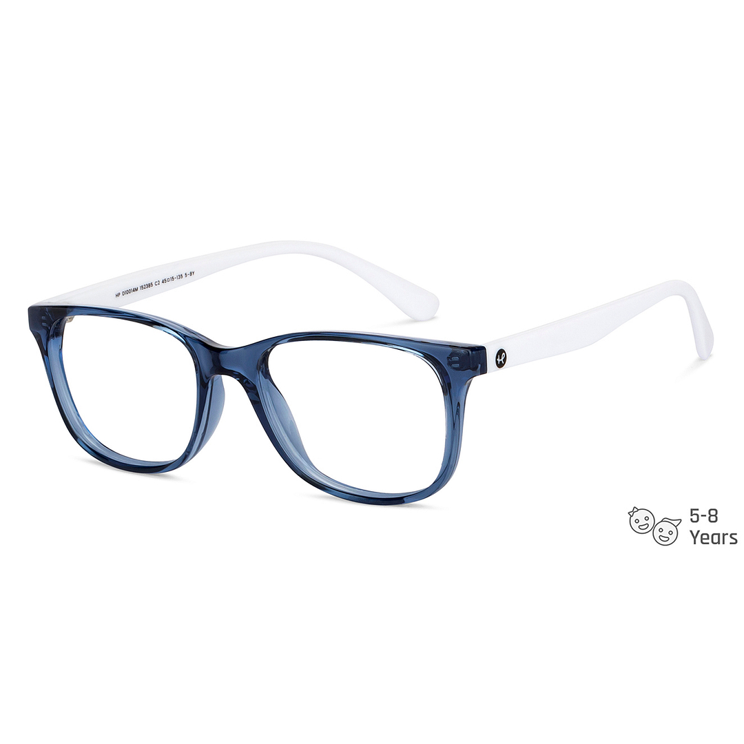Hooper Screen Glasses Blue Block Phone  Computer Glasses: Blue Transparent White Full Rim Rectangle Kids 2-5 yrs Hooper Digi Hooper HP D10014M-C2 right side