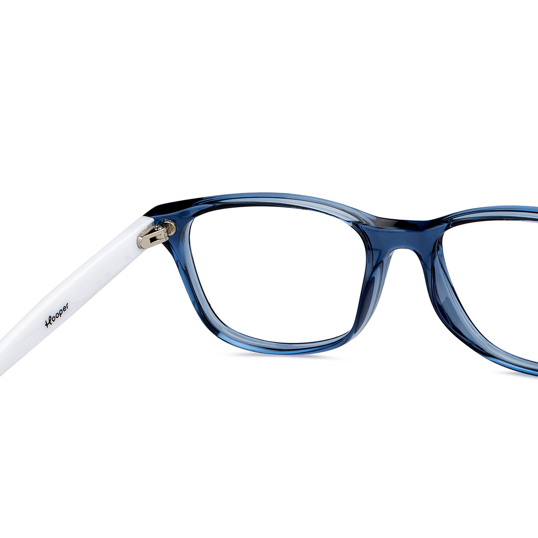 Hooper Screen Glasses Blue Block Phone  Computer Glasses: Blue Transparent White Full Rim Rectangle Kids 2-5 yrs Hooper Digi Hooper HP D10014M-C2 right side