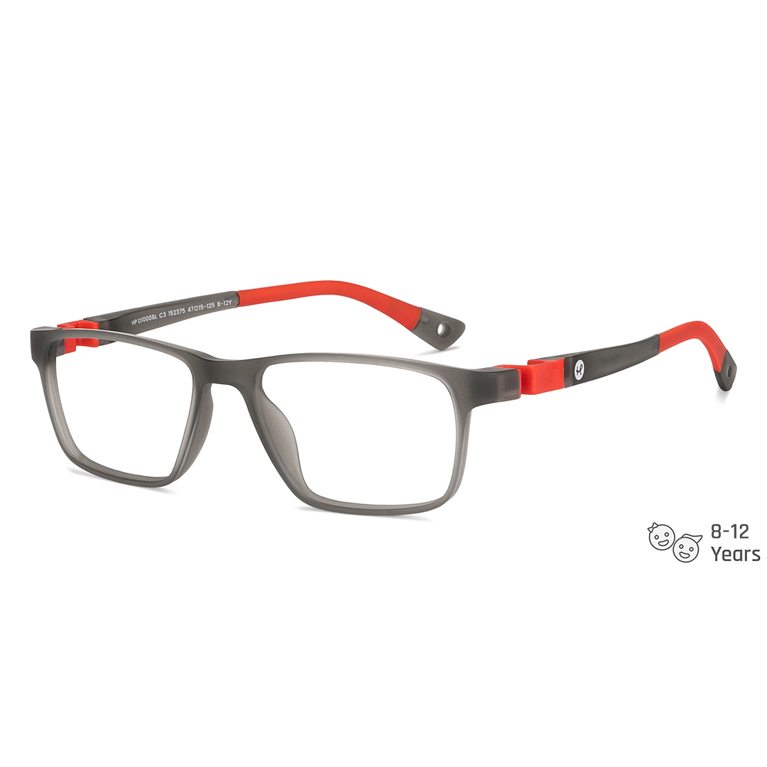 Hooper Screen Glasses Kids Glasses: Grey Red Full Rim Rectangle Kids 5-8 yrs Hooper Digi Hooper HP D10006L-C3 right side