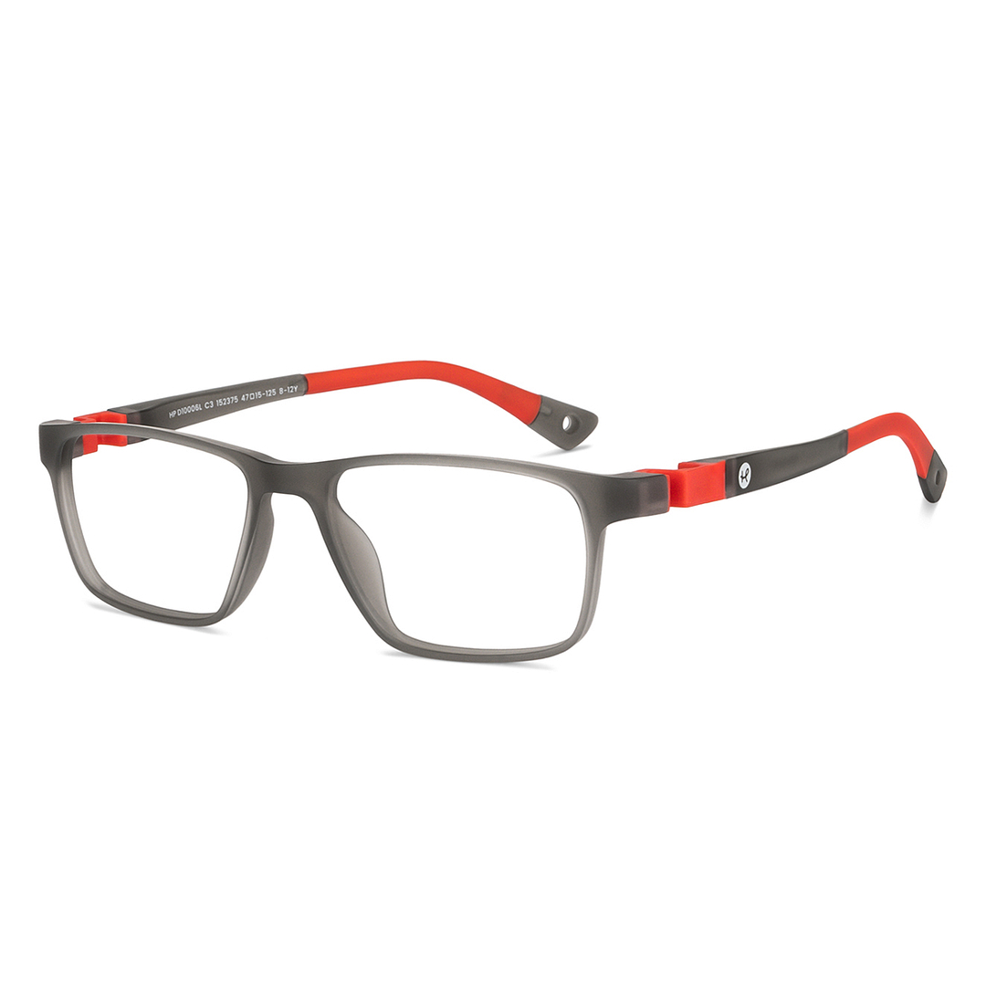 Hooper Screen Glasses Kids Glasses: Grey Red Full Rim Rectangle Kids 5-8 yrs Hooper Digi Hooper HP D10006L-C3 left side