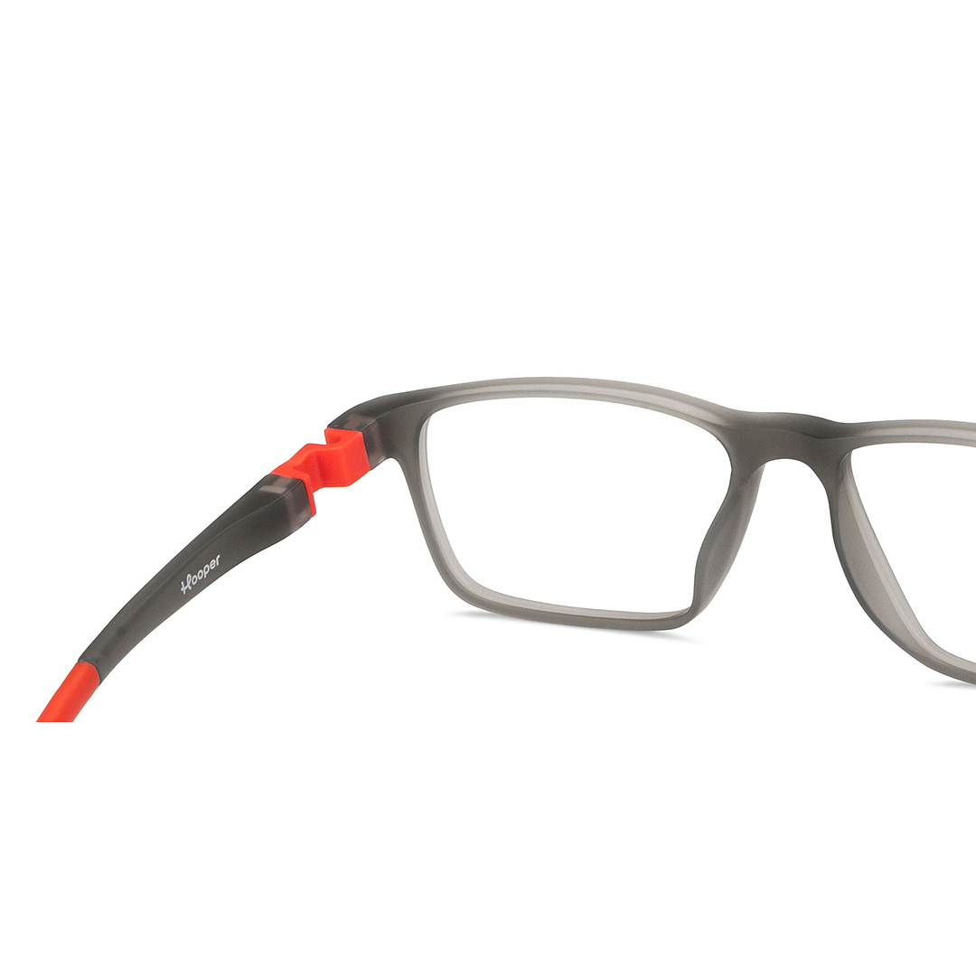Hooper Screen Glasses Kids Glasses: Grey Red Full Rim Rectangle Kids 5-8 yrs Hooper Digi Hooper HP D10006L-C3 right side