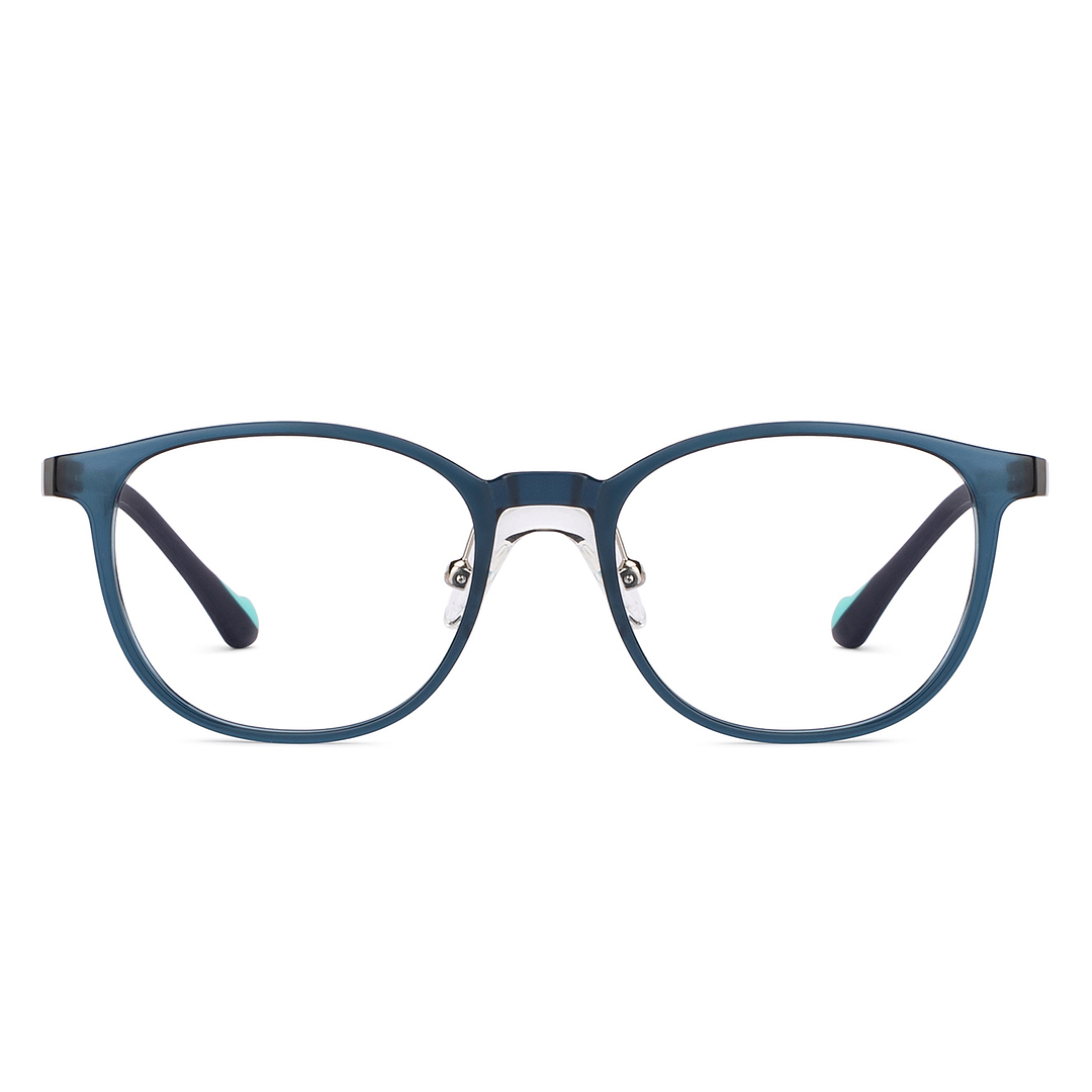 Hooper Screen Glasses Kids Glasses: Green Black Full Rim Round Kids 8-12 yrs Computer Glasses Digi Hooper HP D10093L-C2 left side